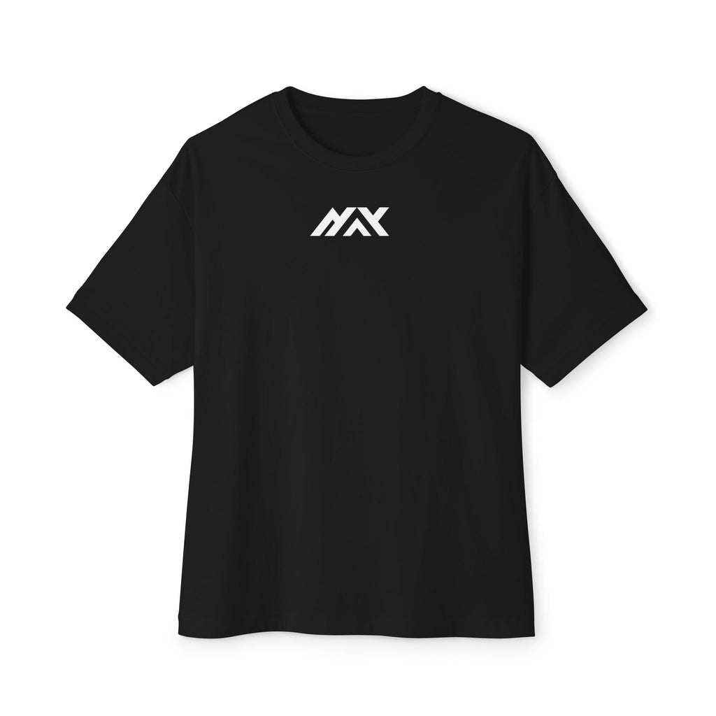Boxy Tee — 'MAX' Minimal Logo Front / Red Photo Strip Back Graphic Shirt