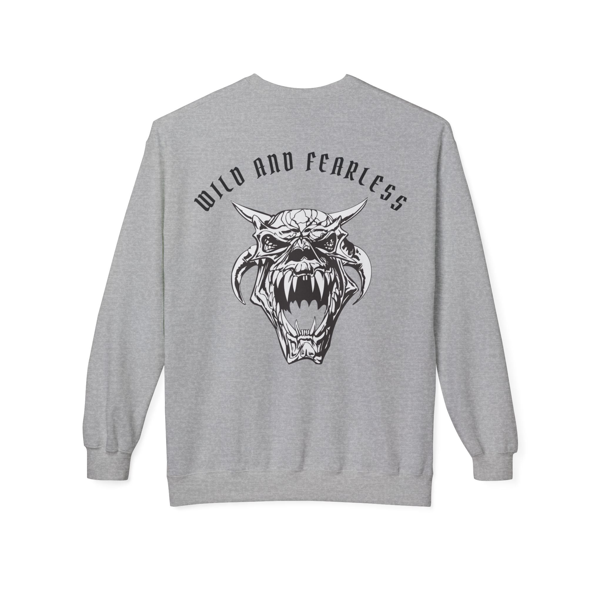 Wild and Fearless Crewneck Sweatshirt — Fierce Roaring Cat Graphic