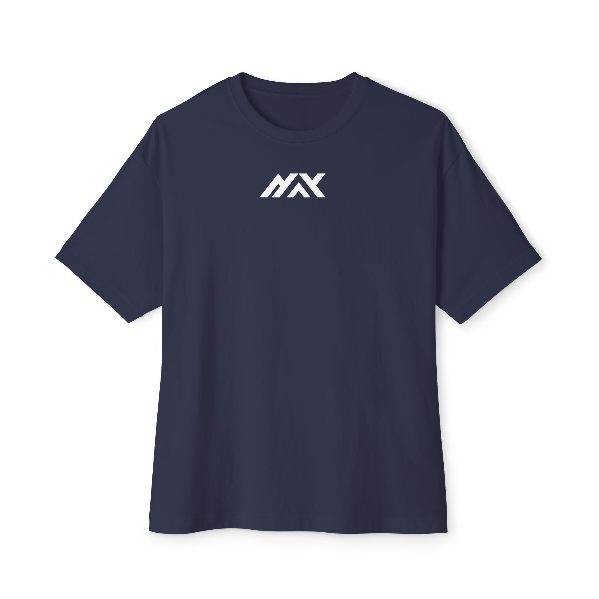 Boxy Tee — 'MAX' Minimal Logo Front / Red Photo Strip Back Graphic Shirt