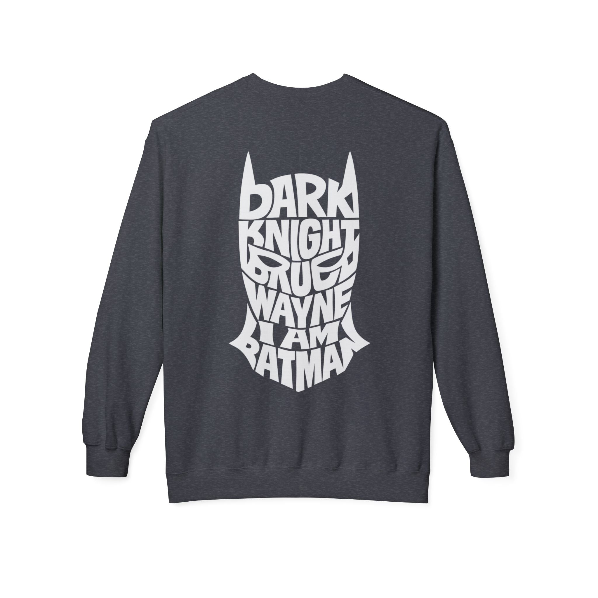 Batman Crewneck Sweatshirt — 'The Batman' Front Logo & Dark Knight Typographic Back