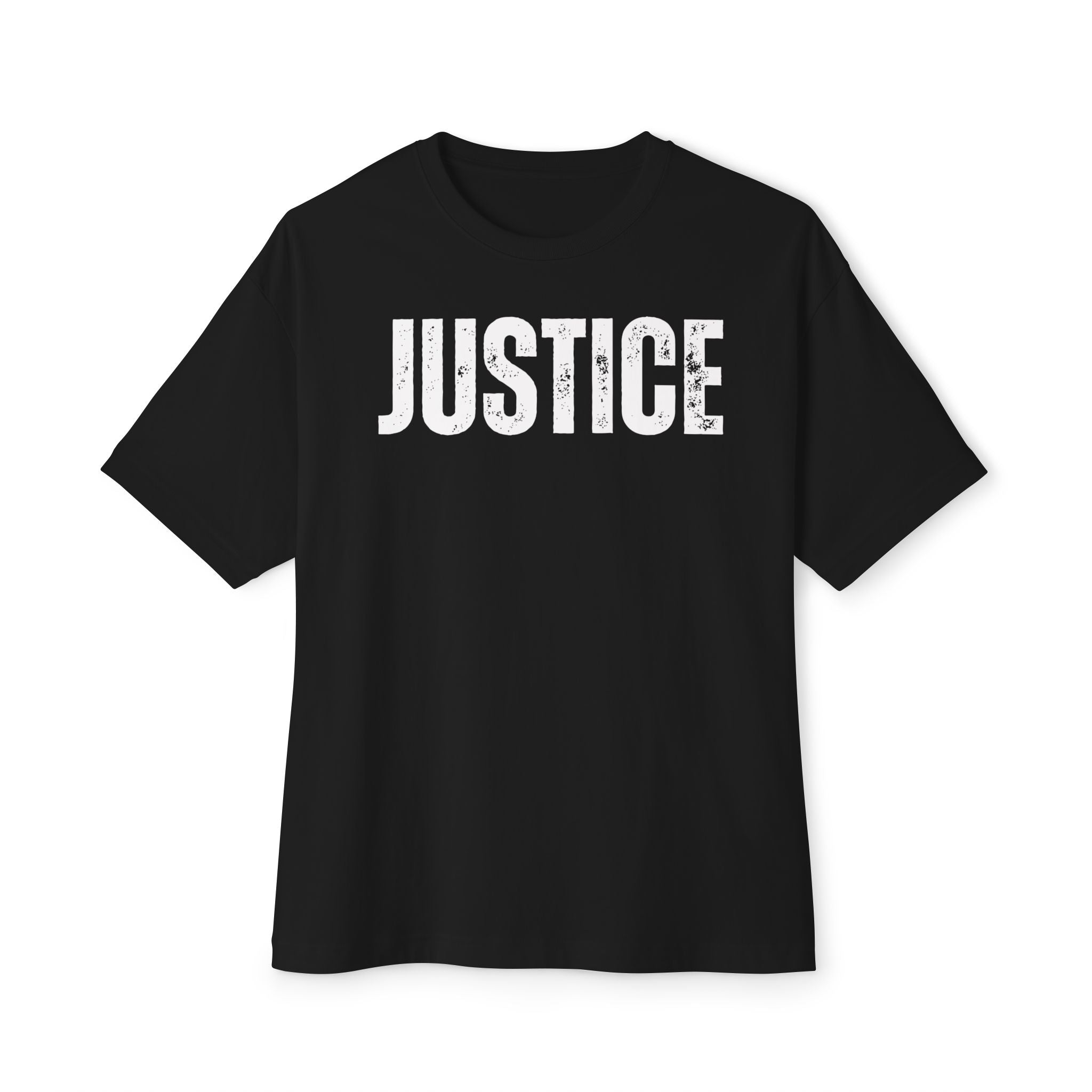 Justice Graphic Tee — Vintage Statue Justice Boxy T‑Shirt