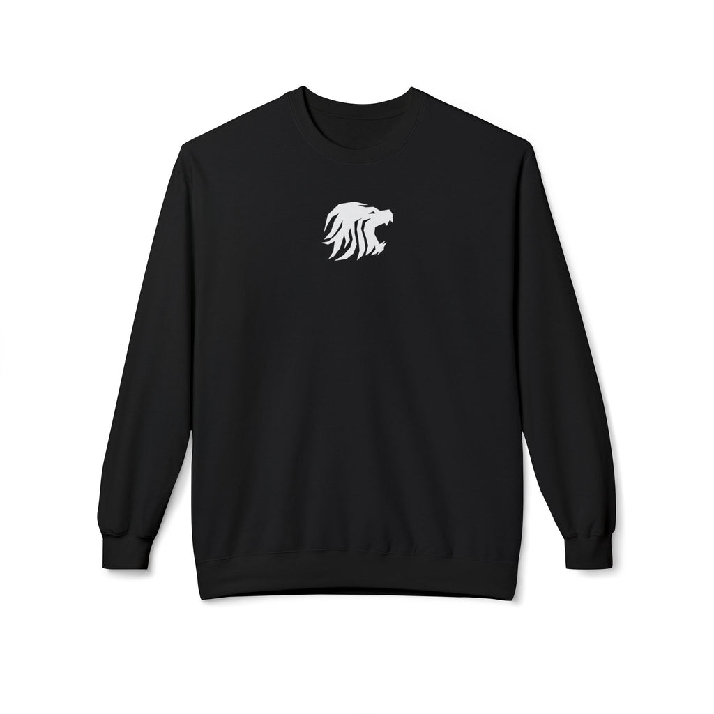 Wild and Fearless Crewneck Sweatshirt — Fierce Roaring Cat Graphic