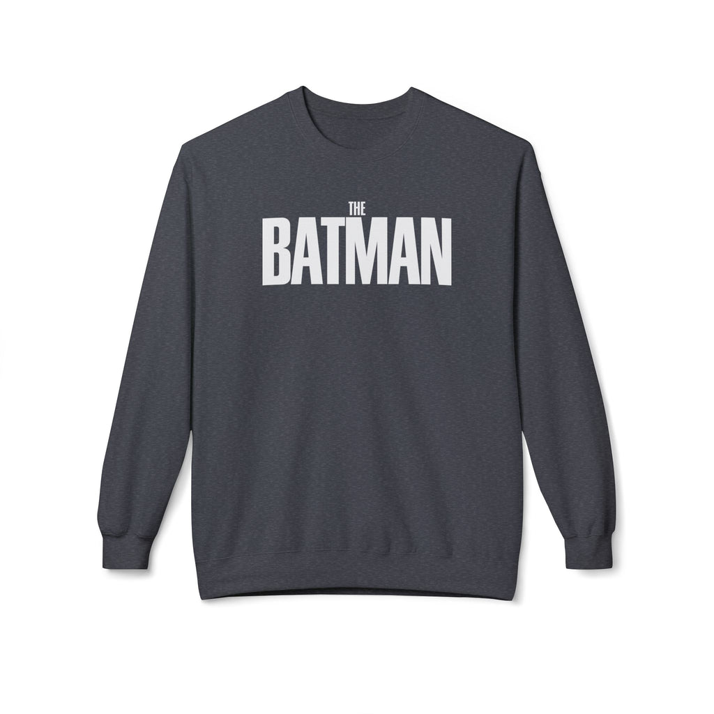 Batman Crewneck Sweatshirt — 'The Batman' Front Logo & Dark Knight Typographic Back