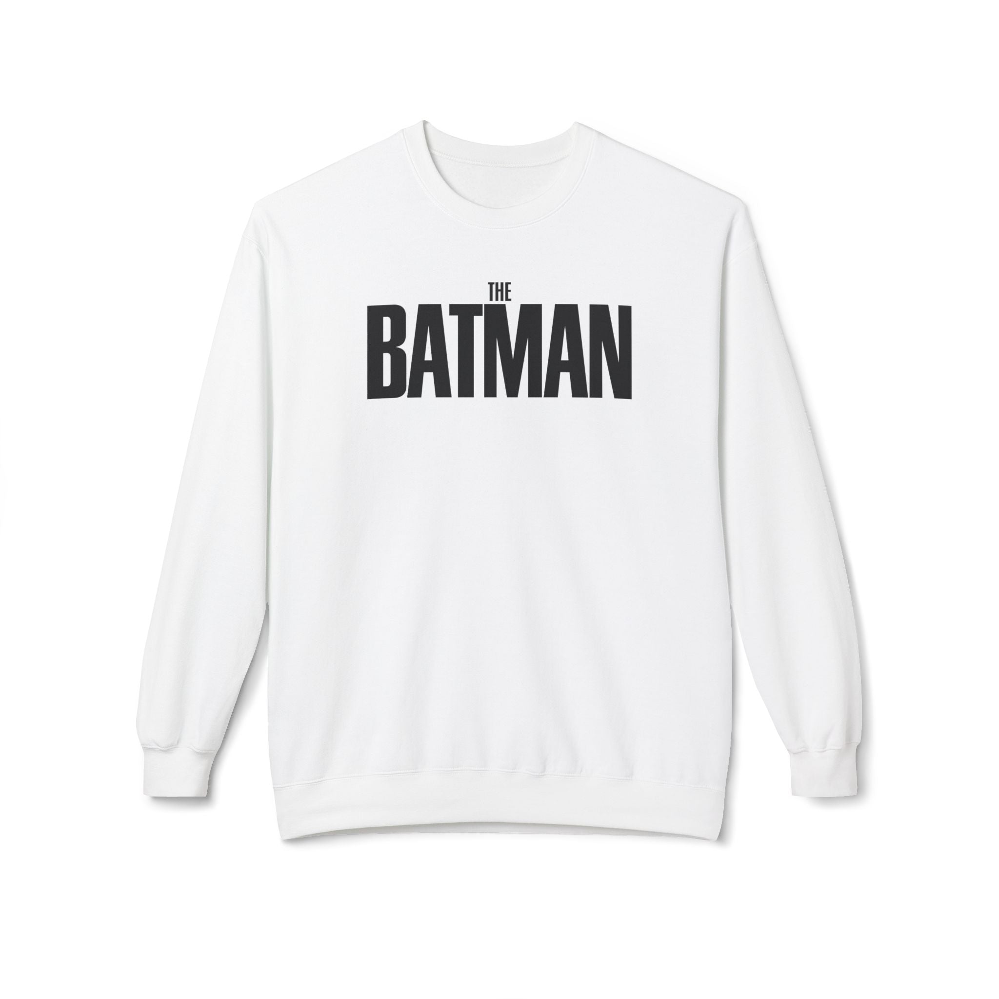 Batman Crewneck Sweatshirt — 'The Batman' Front Logo & Dark Knight Typographic Back