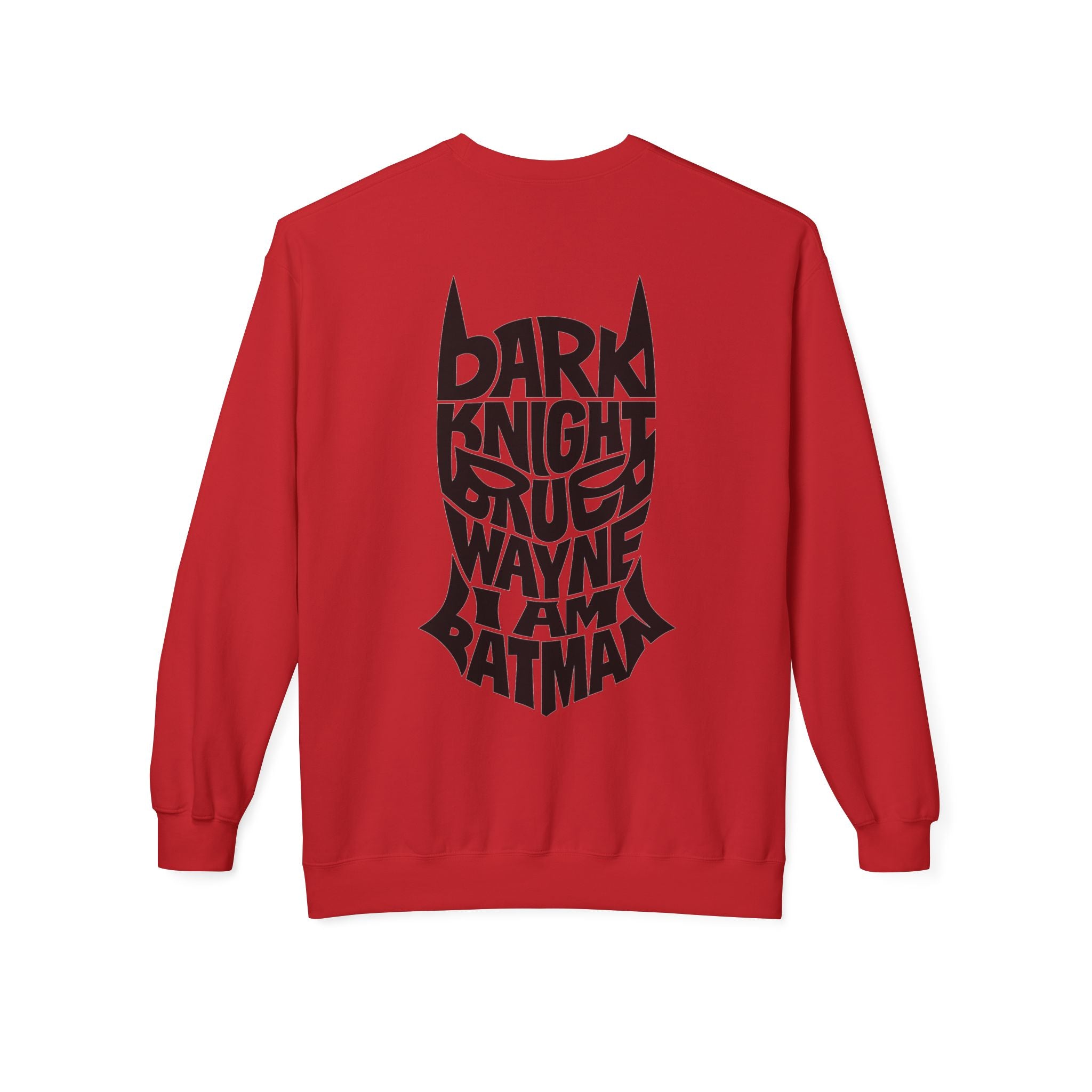 Batman Crewneck Sweatshirt — 'The Batman' Front Logo & Dark Knight Typographic Back