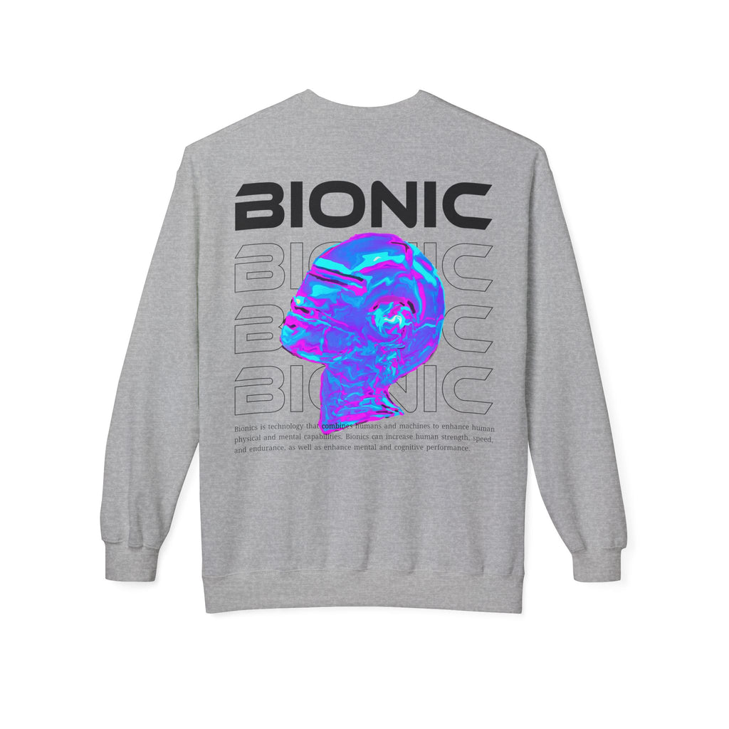 Bionic Graphic Sweatshirt — Futuristic Vaporwave Head Print