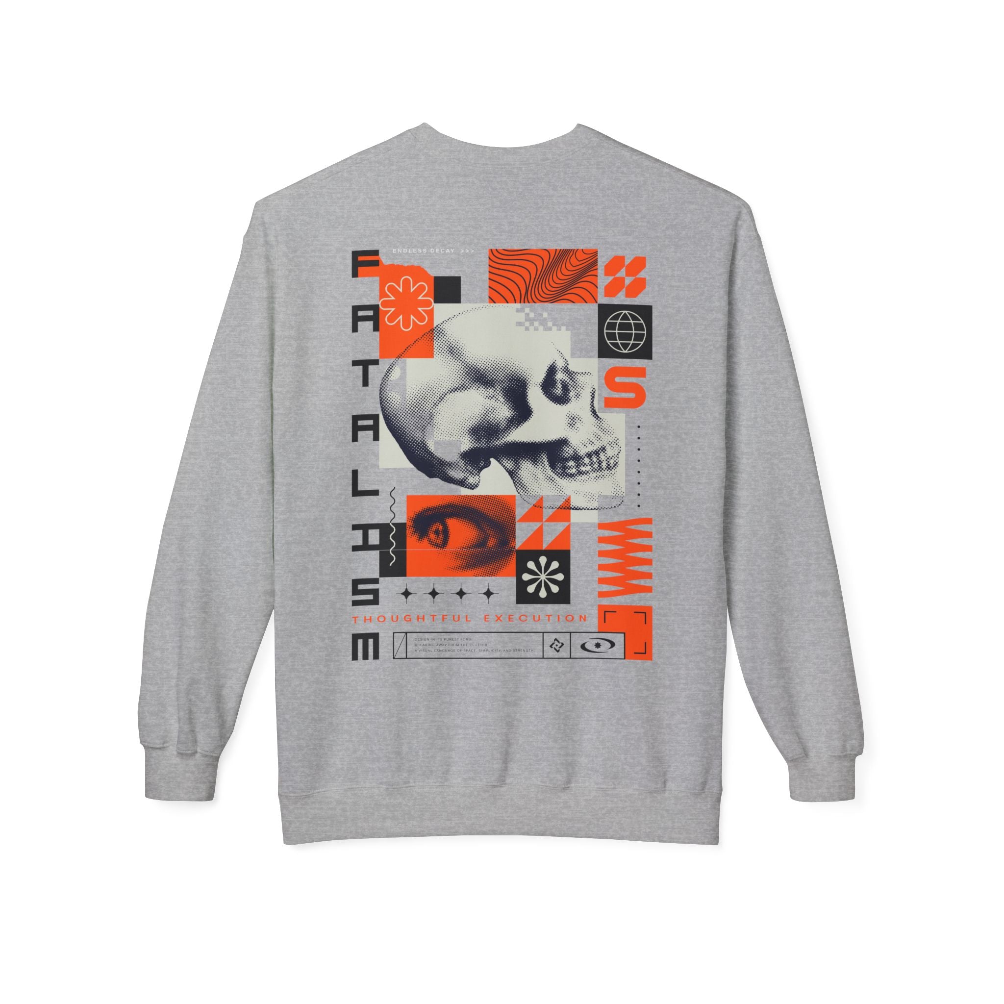 Fatalism Skull Crewneck Sweatshirt — Graphic Gothic Streetwear