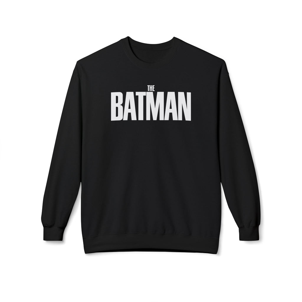 Batman Crewneck Sweatshirt — 'The Batman' Front Logo & Dark Knight Typographic Back