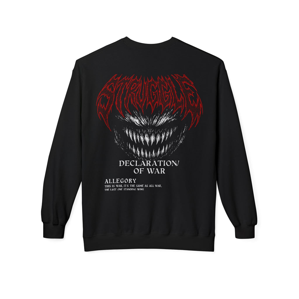 Metal Band Crewneck Sweatshirt — 'Declaration of War' Graphic