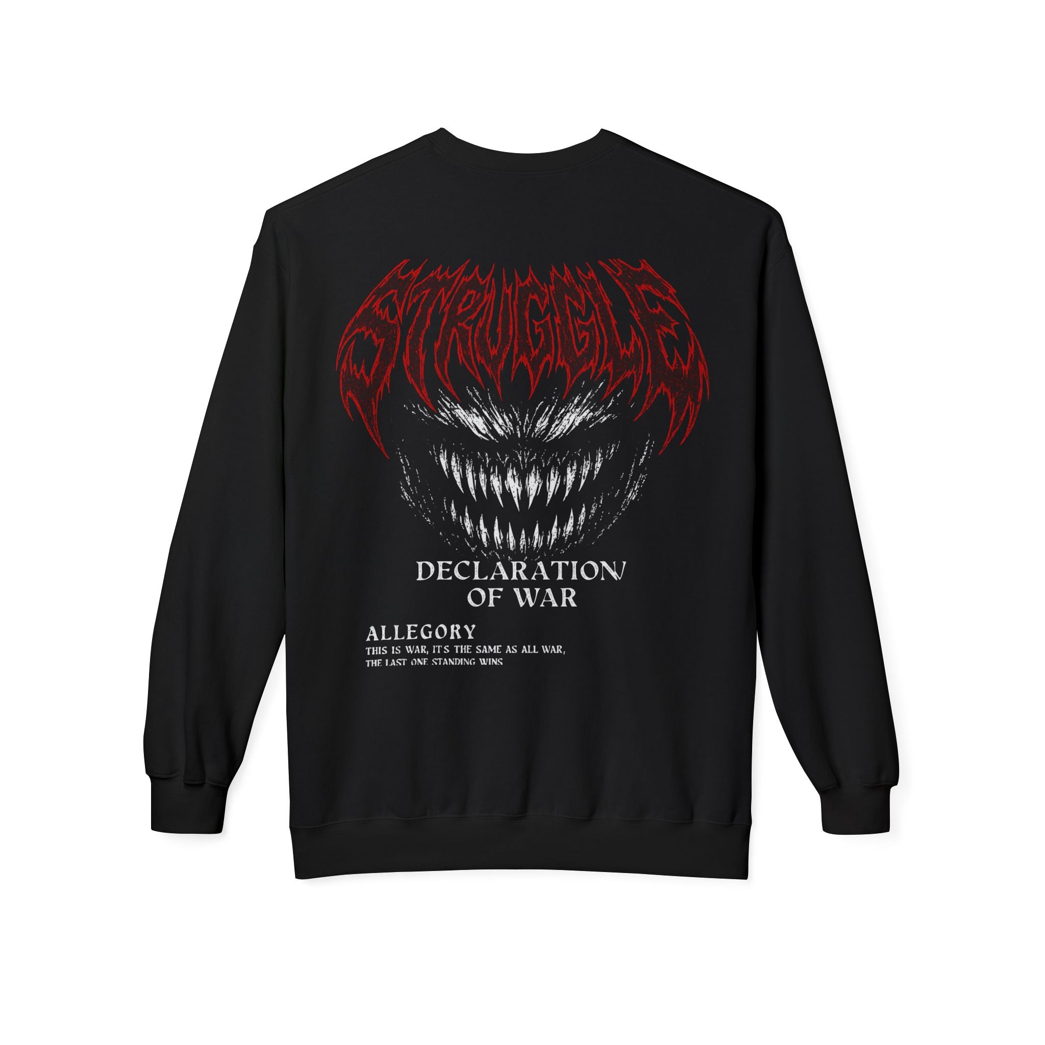 Metal Band Crewneck Sweatshirt — 'Declaration of War' Graphic