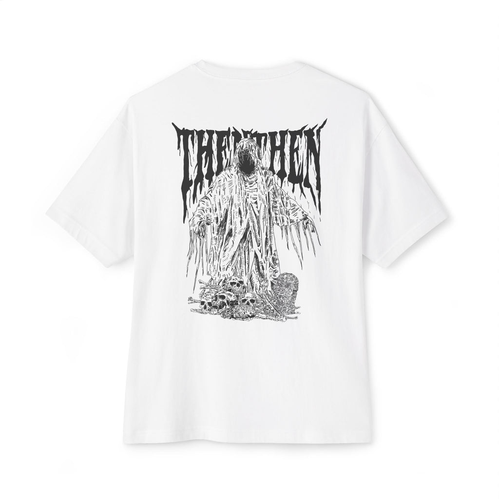 Boxy Tee — Gothic Grim Reaper Back Print T-Shirt