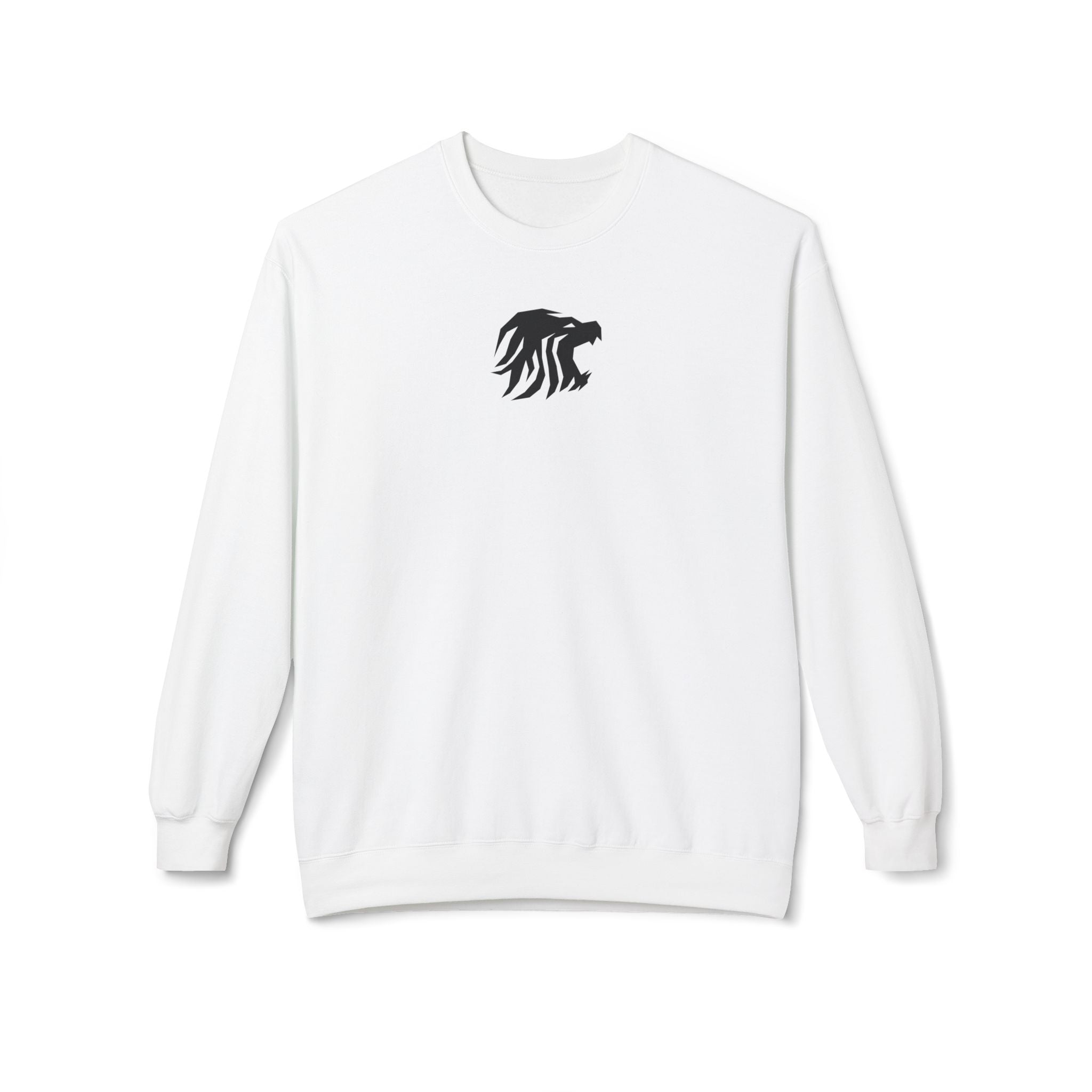 Maximum Rider Crewneck Sweatshirt — Minimal Front Logo, Bold Back Graphic