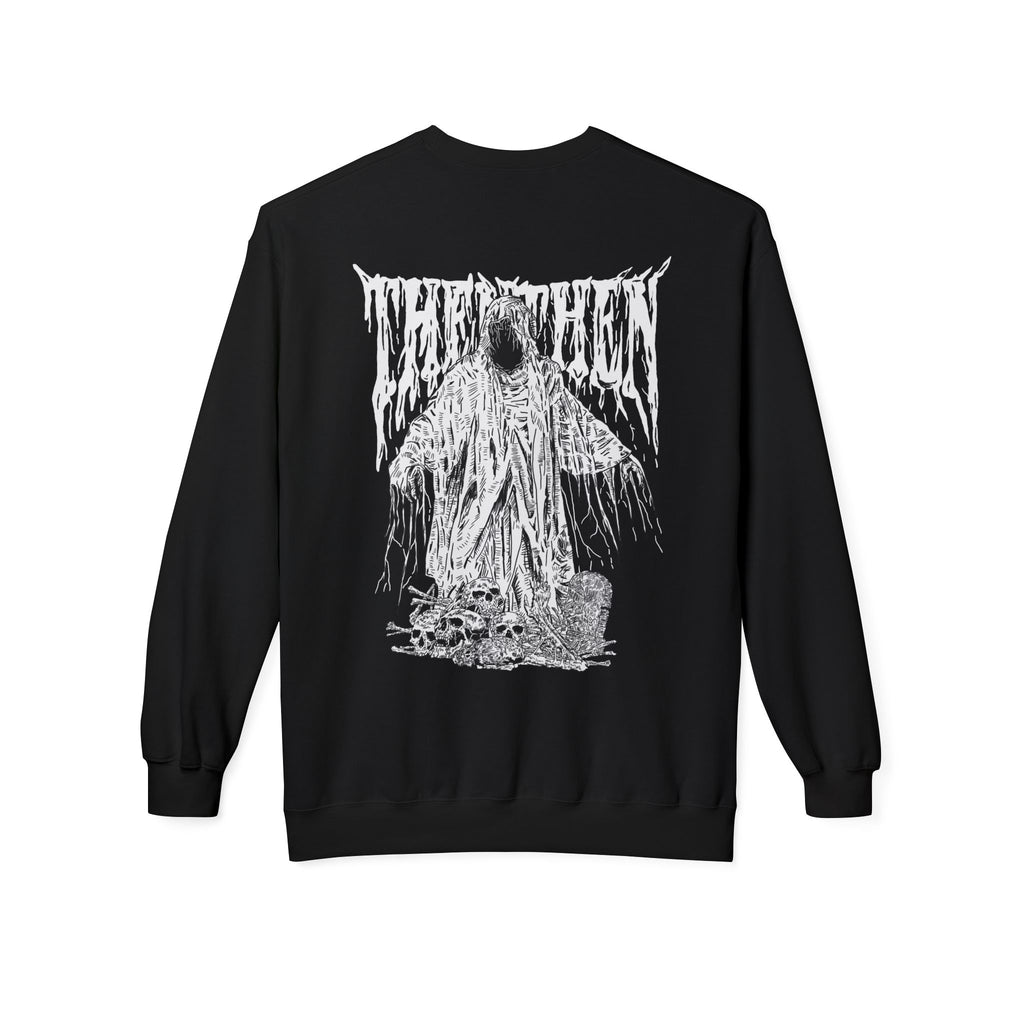 Horror Graphic Crewneck Sweatshirt — 'They' Grim Reaper Back Print