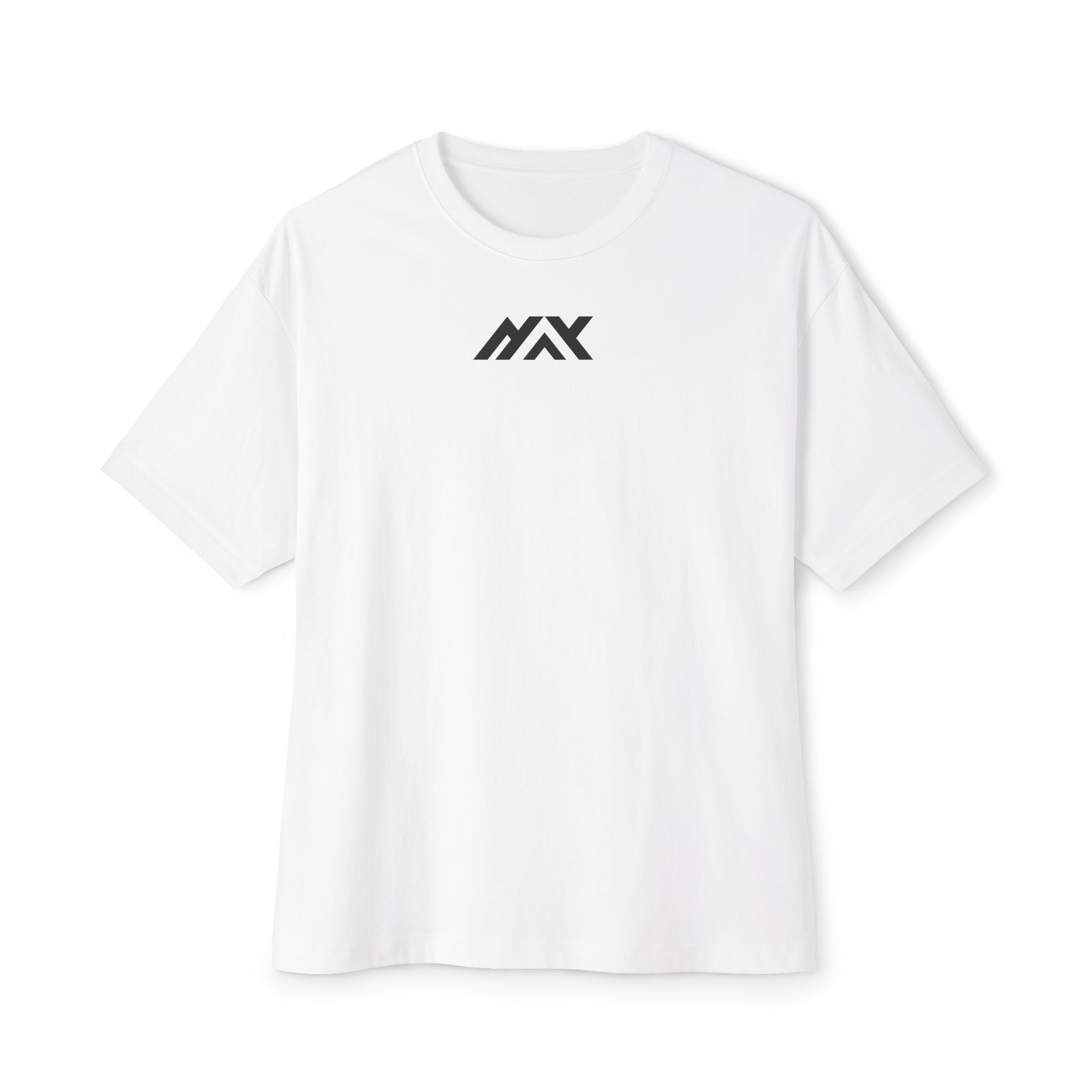Boxy Tee — 'MAX' Minimal Logo Front / Red Photo Strip Back Graphic Shirt