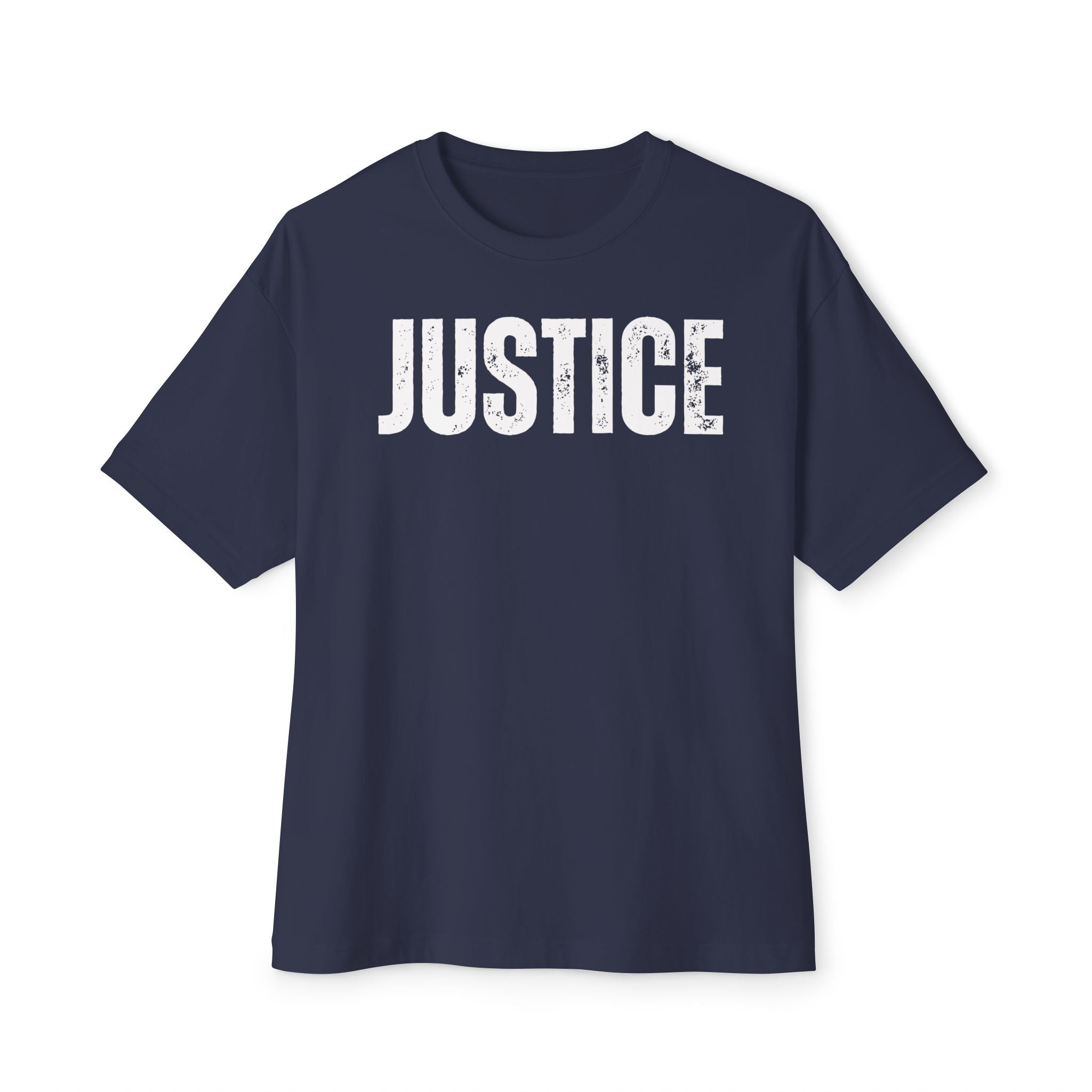 Justice Graphic Tee — Vintage Statue Justice Boxy T‑Shirt
