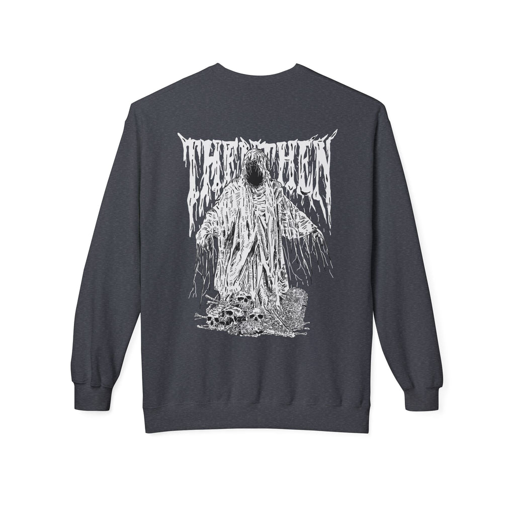 Horror Graphic Crewneck Sweatshirt — 'They' Grim Reaper Back Print