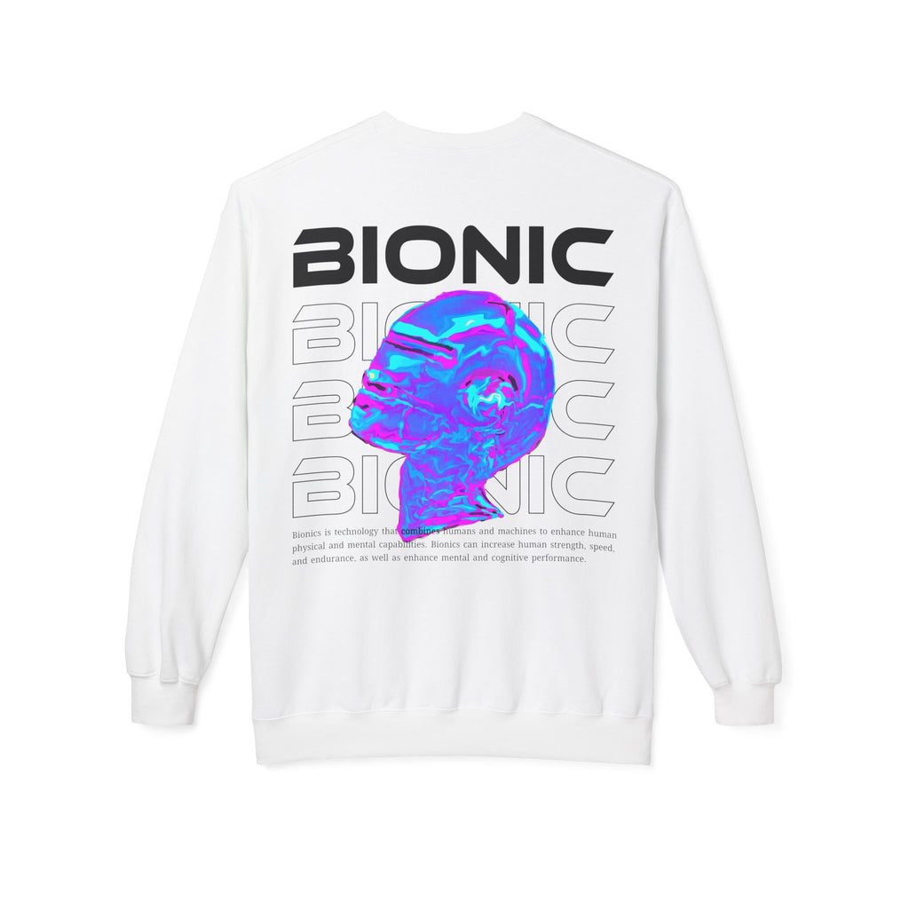 Bionic Graphic Sweatshirt — Futuristic Vaporwave Head Print